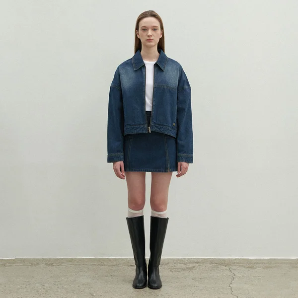 CHLONY SET-UP DENIM MINI SKIRT(SK-4954)