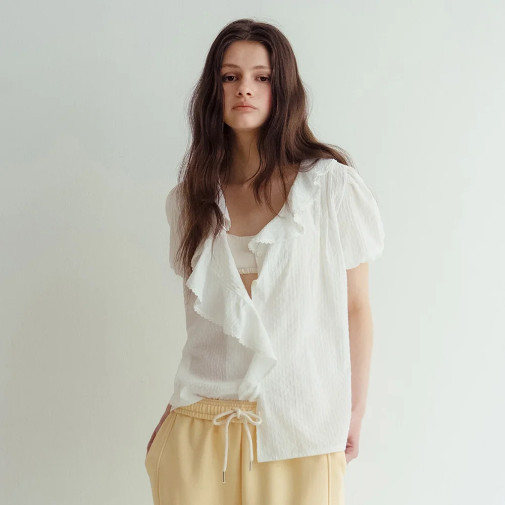 Rieve 荷葉邊 衣領 雪紡衫_Liev Blouse