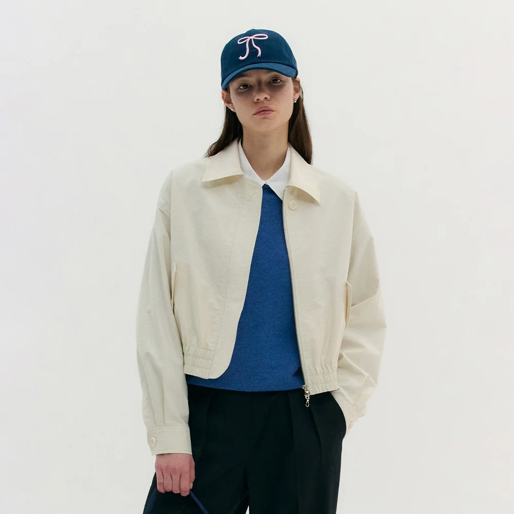 CASUAL COLLAR BLOUSON JUMPER (sand ivory)