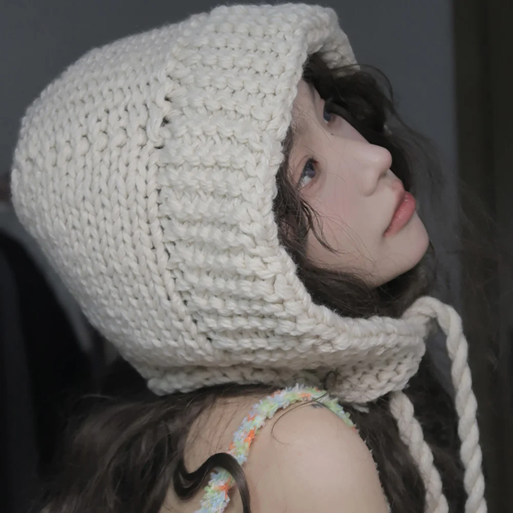 麻花 針織衫 連帽衫 Bonnet Hat 象牙色