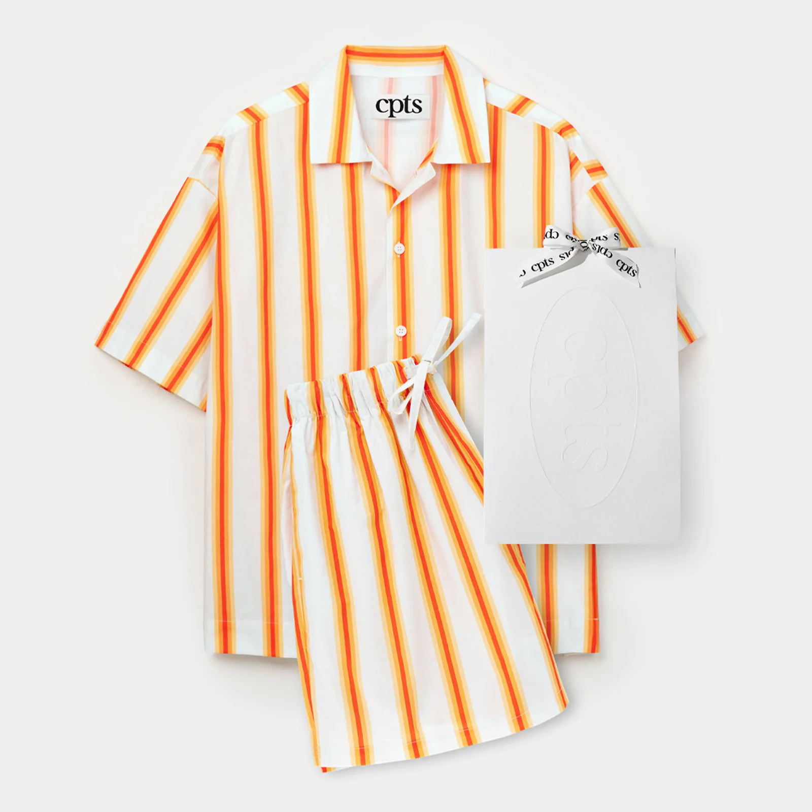 COMFY STRIPE PAJAMAS_SUNSET ORANGE