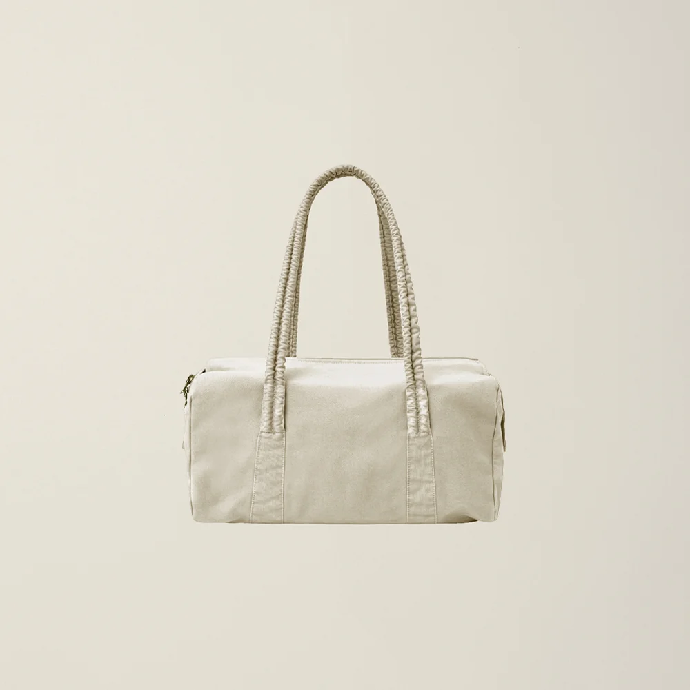 GARMENT DYED DUFFLE BAG (SMALL) LIGHT BEIGE