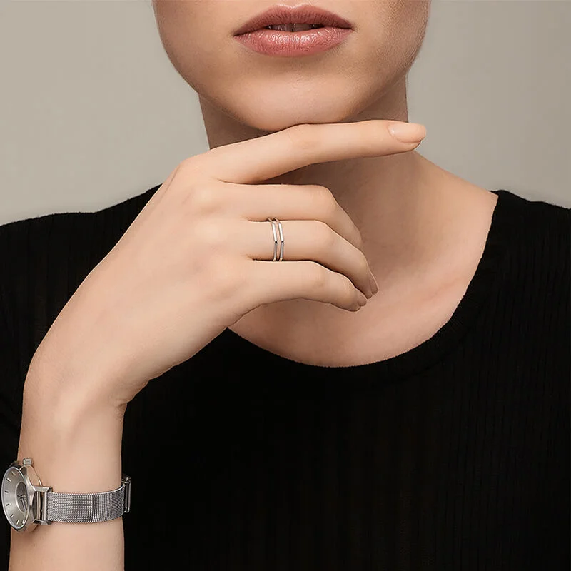 OKTO DOUBLE RING SILVER