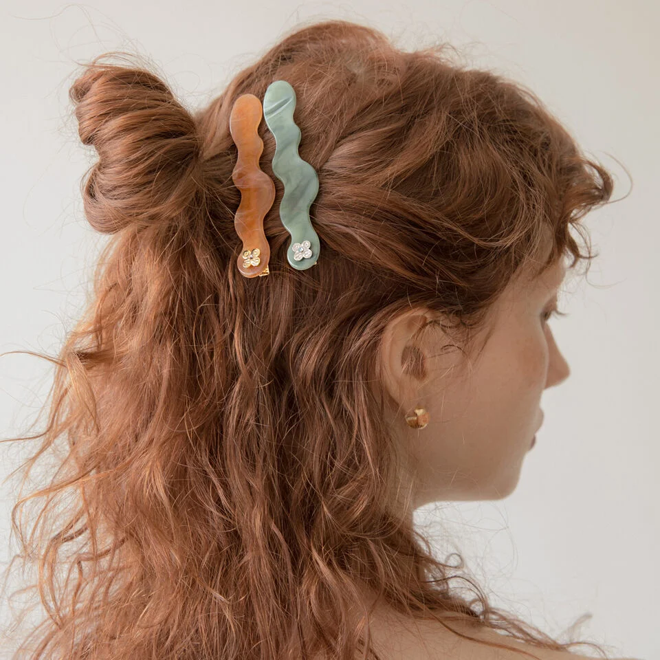 Wavy marble hairpin (2colors)