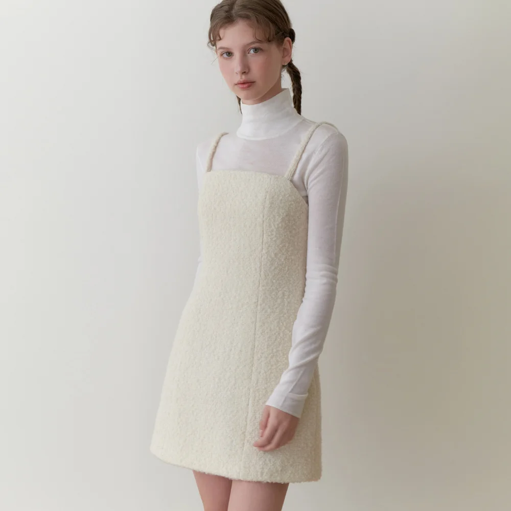 Dear tweed mini dress (ivory)