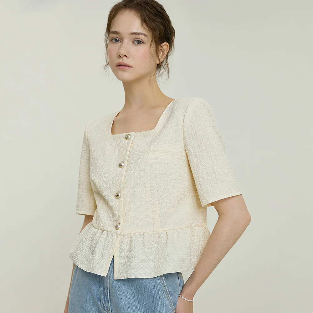 it MICHA 方領 提花 外套 ITP6WJK150 (CREAM)