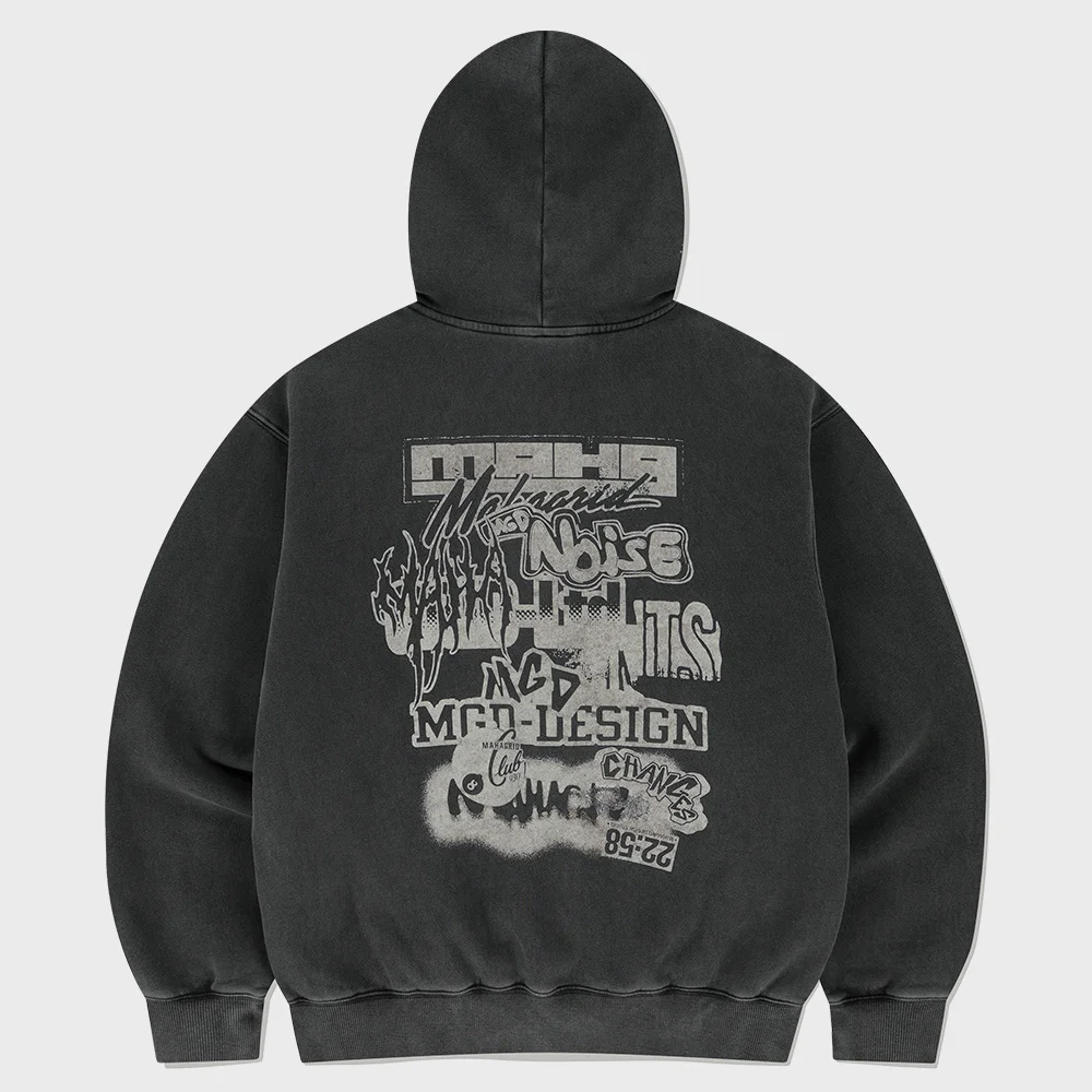 LOGO LIST PIGMENT HOODIE CHARCOAL(MG2EFMM416A)