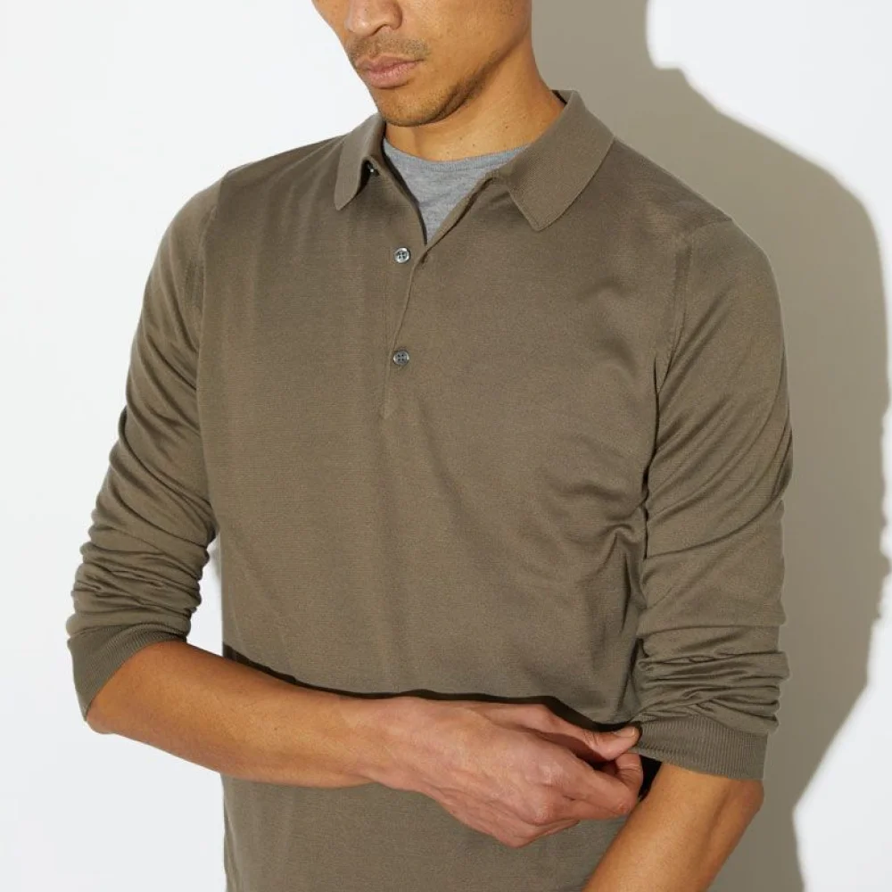 BRADWELL Sea Island Cotton Long Sleeves Polo Core 10 Colors