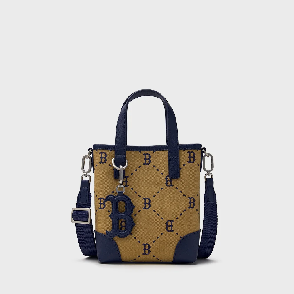 菱形 Monogram 提花 迷你 斜揹袋 BOS (L.Beige)