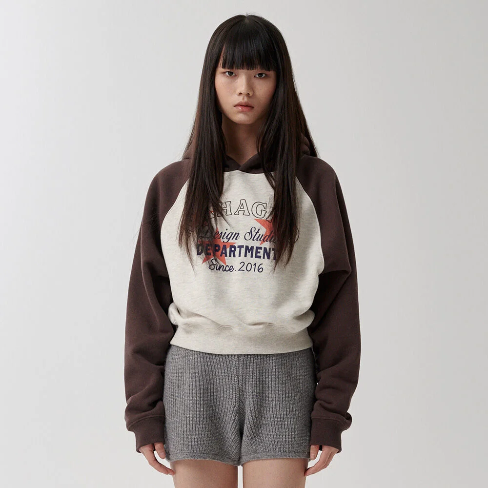 DEPARTMENT STAR CROP HOODIE BROWN(MG2FSFM409A)