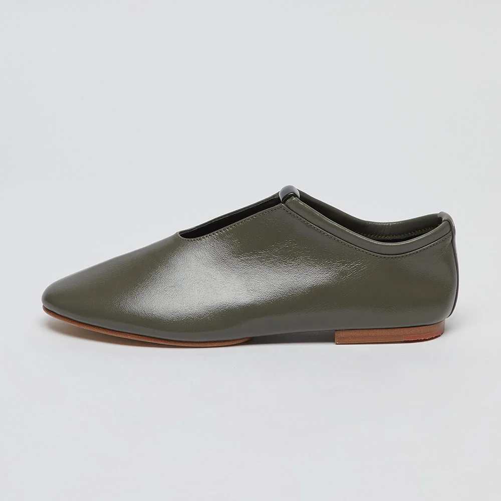 Formica string flats(Glossy ivy grey)