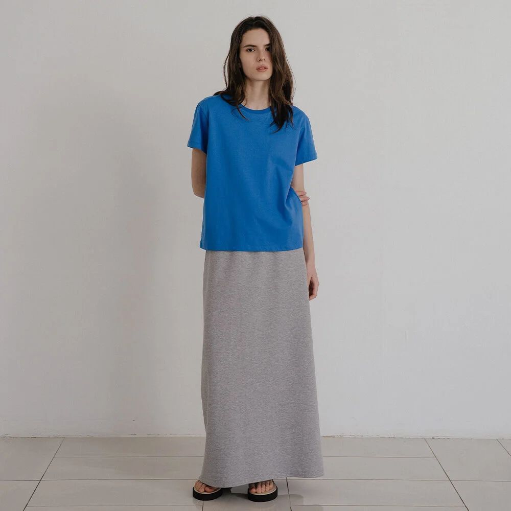 Soft basic round T-shirt _Blue