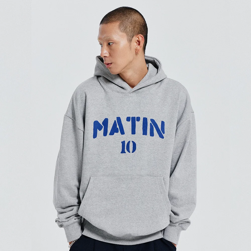 V.HEAVY HOOD SWEAT MATIN_MELANGE GRAY