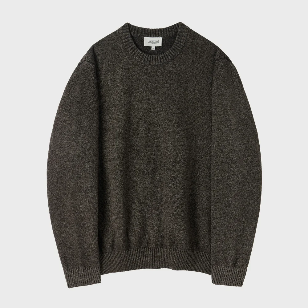 BIO-WASHED COTTON SWEATER - D/BROWN (P253MKT410)