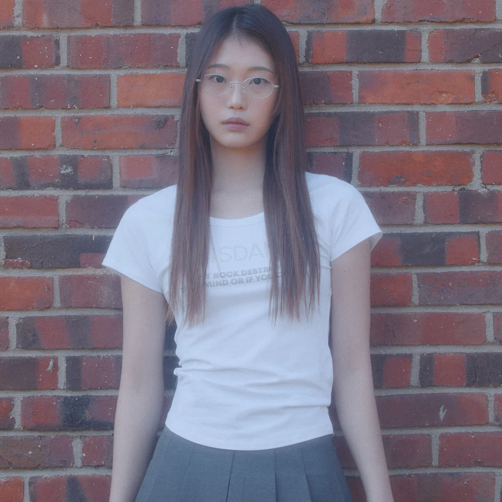 Jewel 滾邊 半 T恤 白色