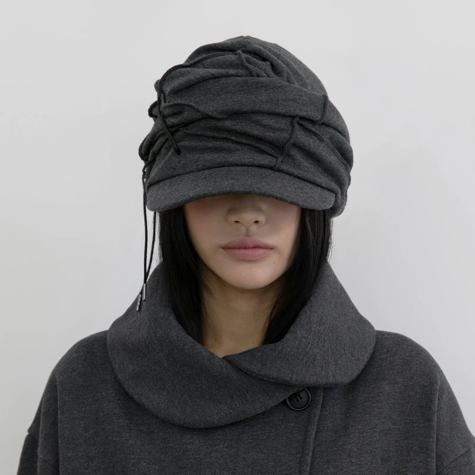 Soi Draped Cap (FL-743_Charcoal)