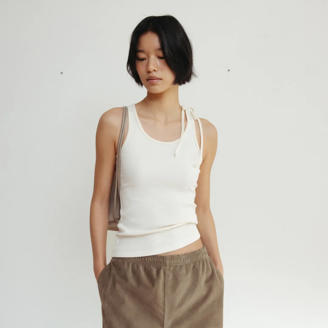 String sleeveless (ivory / black / white)