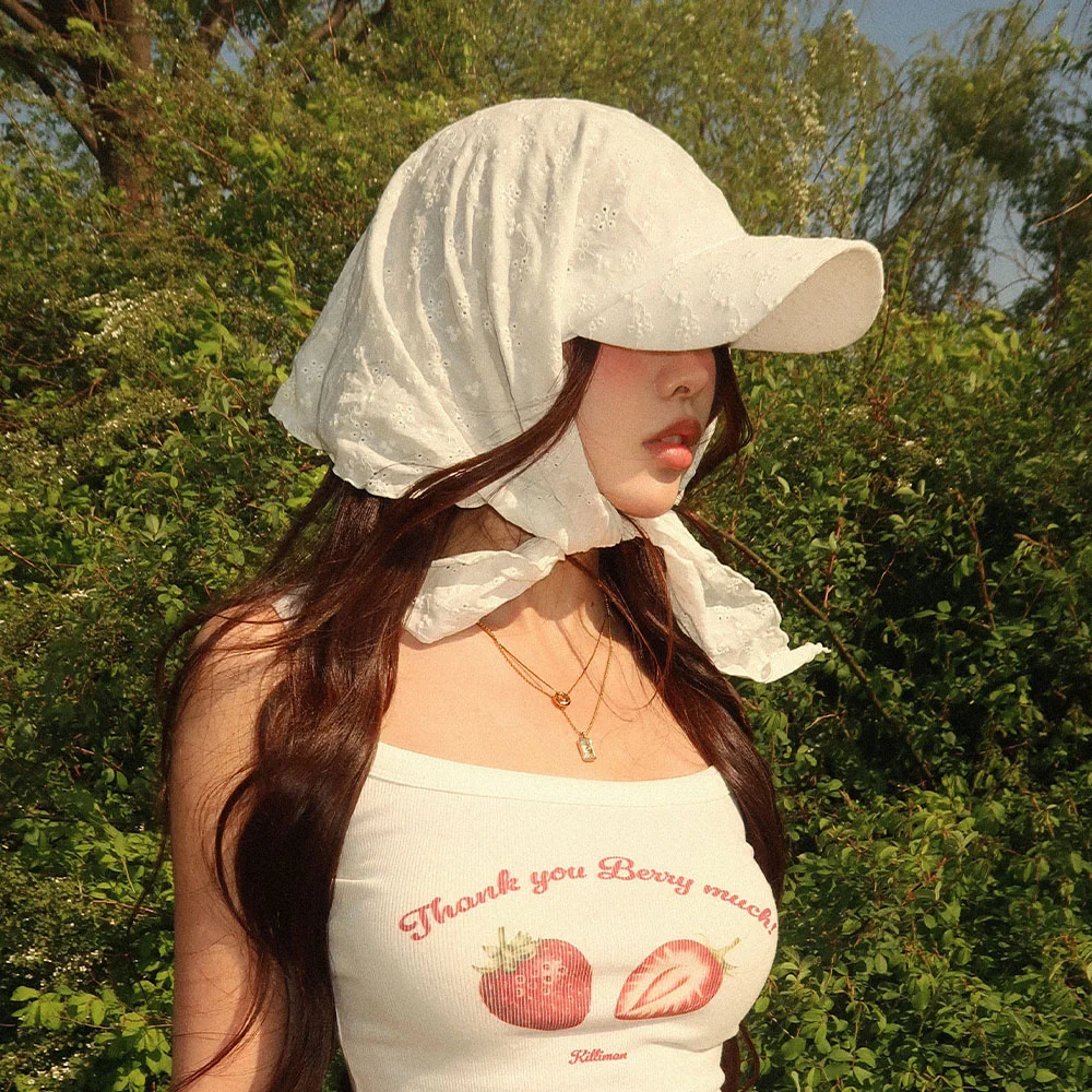 Sunveil Scarf Cap - White