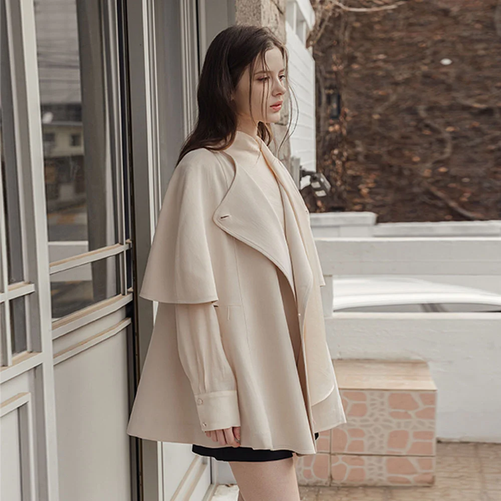 Cape Vest Light beige Jacket