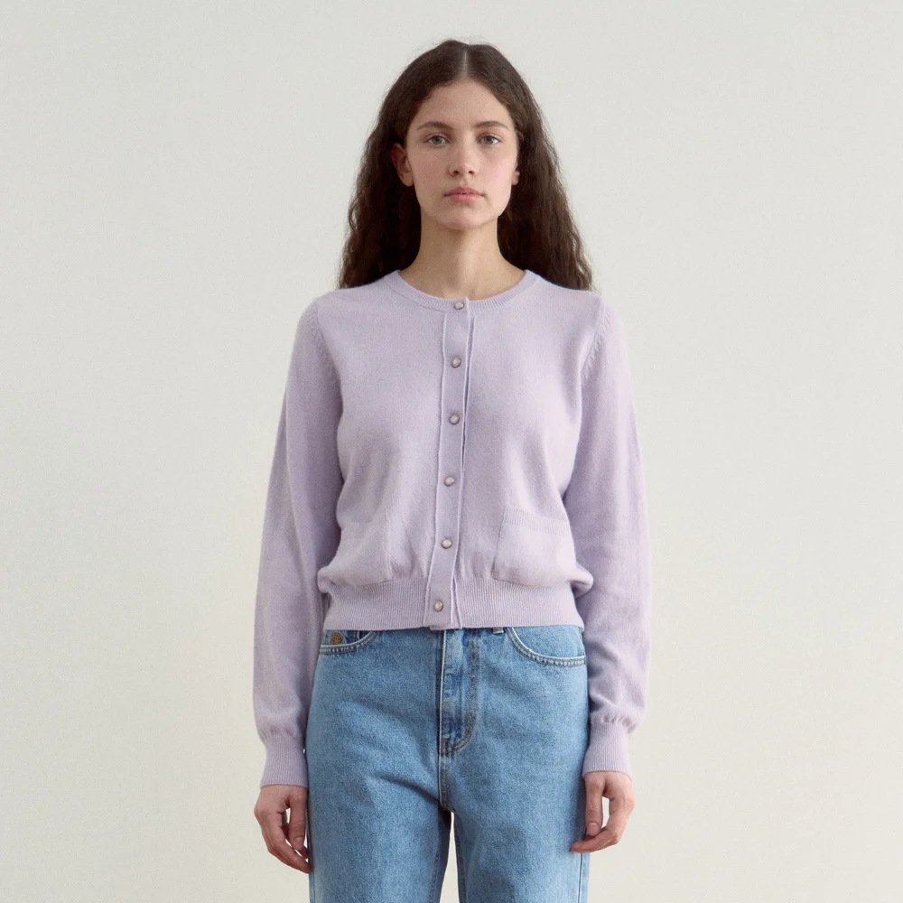 Hepburn Wool Cardigan (Lavender)