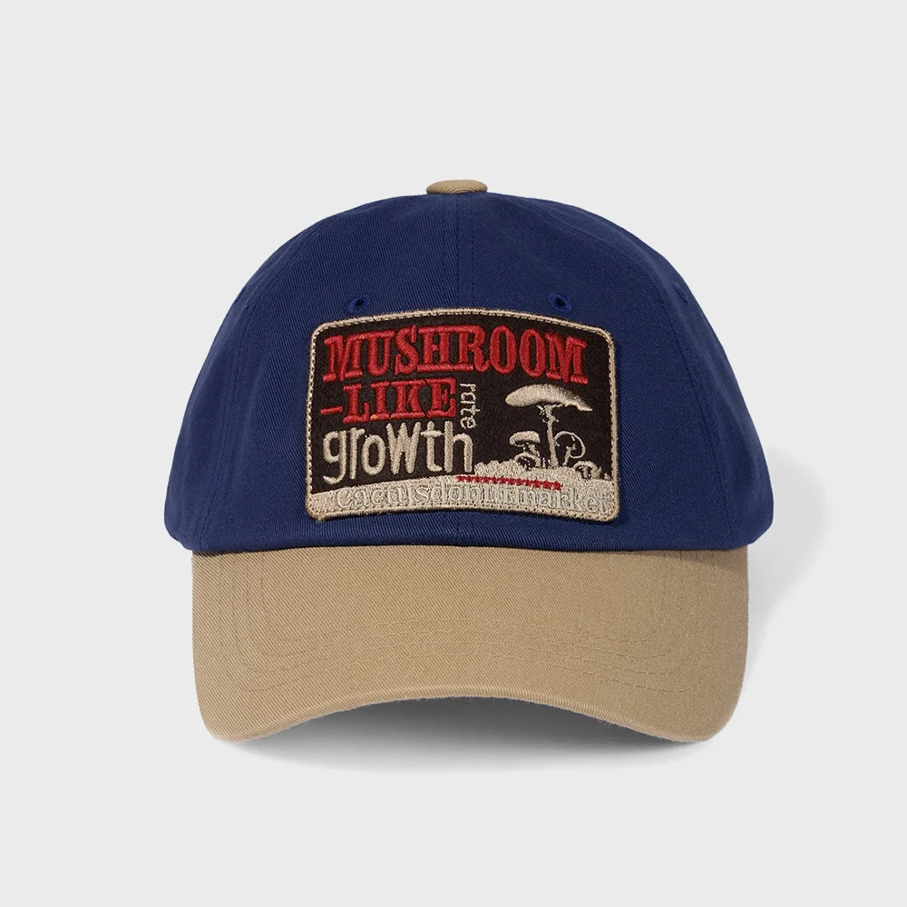 MUSHROOM PATCH TWO TONE BALL CAP - BLUE/BEIGE