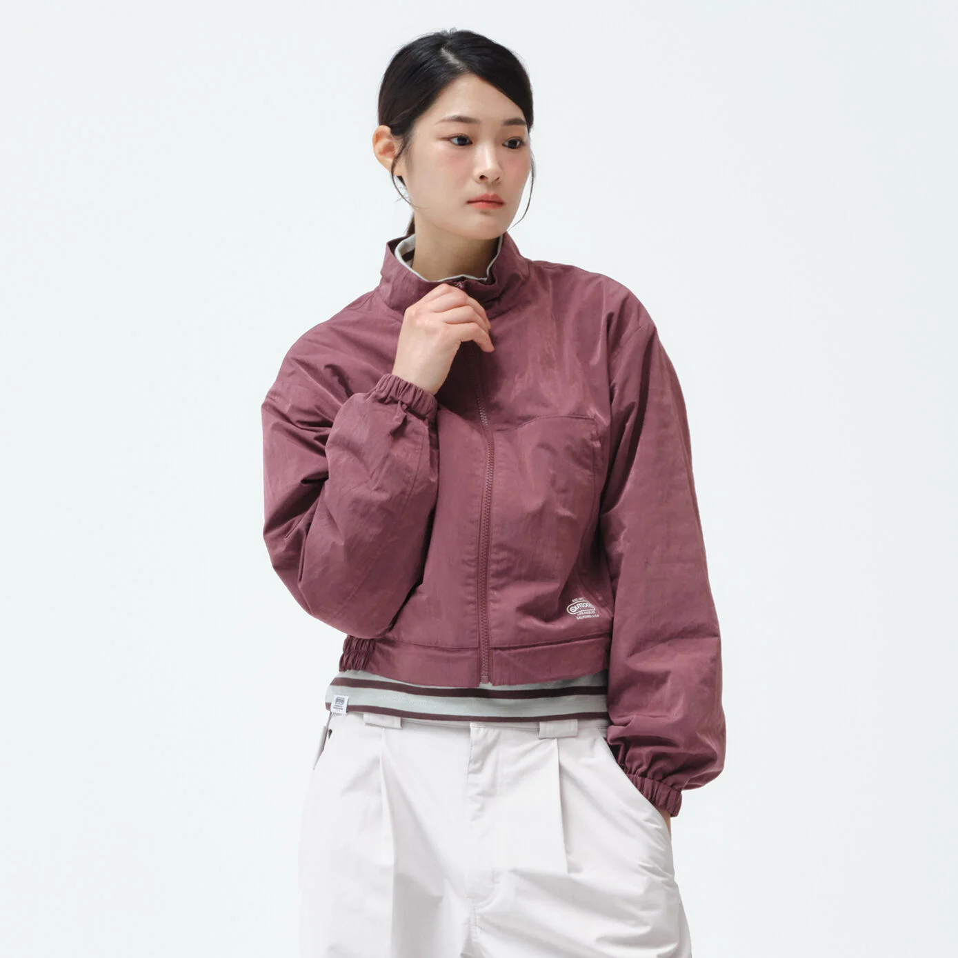 W HIGH NECK JUMPER (BURGUNDY)