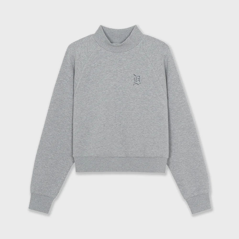 女裝 基本款 小標誌 半高領 衛衣 DET (Melange Grey)