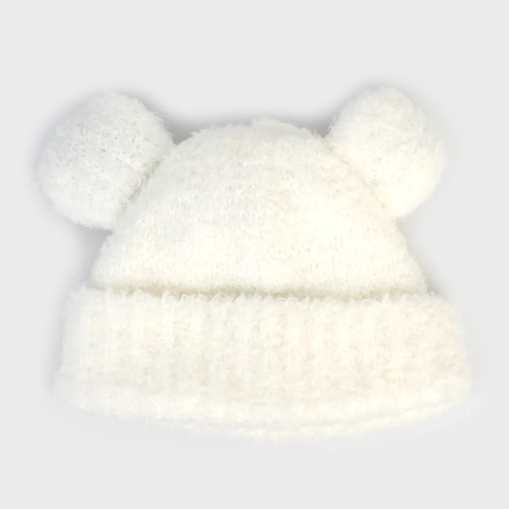 Bear Knit White Beanie 小熊冷帽