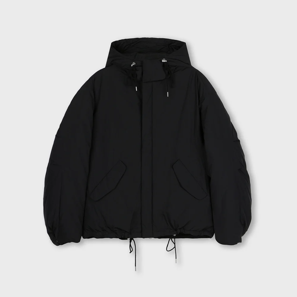 OVERSIZED M65 HOOD SHORT DOWN PARKA BLACK