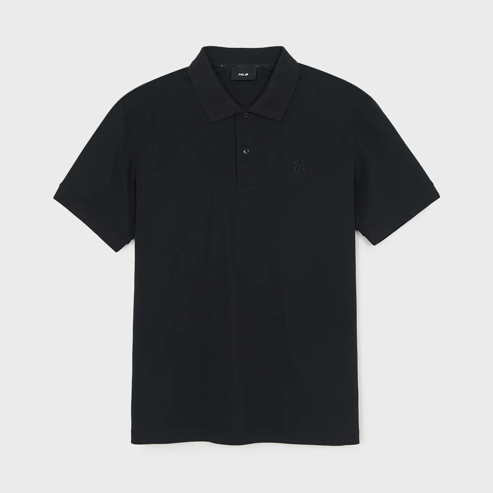 基本款 舒適版型 衣領 T恤 NY (Black)