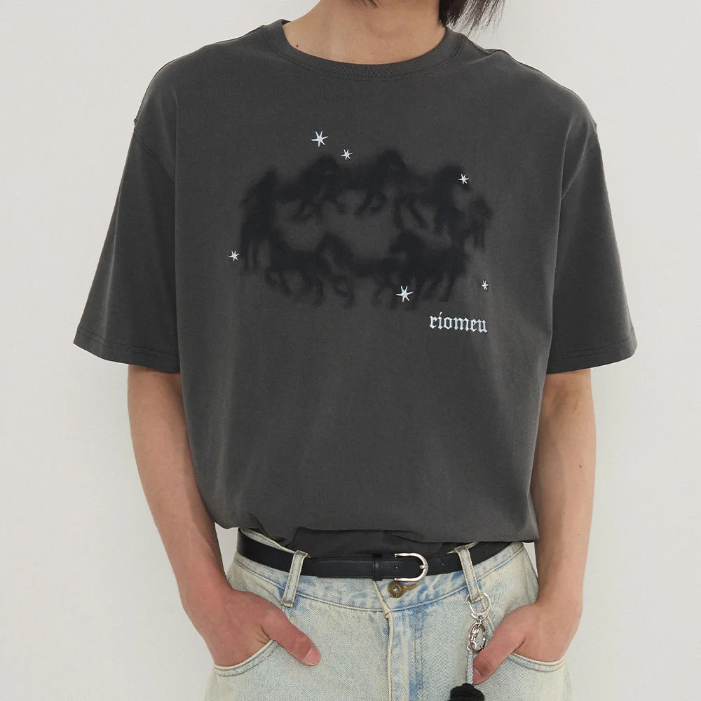 Oval Horse Short Sleeve T-shirt_Charcoal