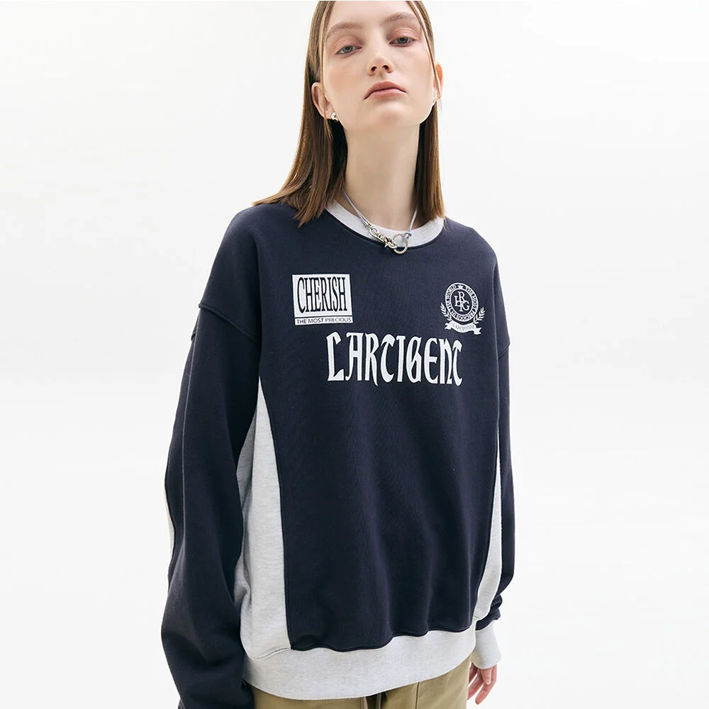 LX COLOR BLOCK SWEATSHIRT(NAVY)