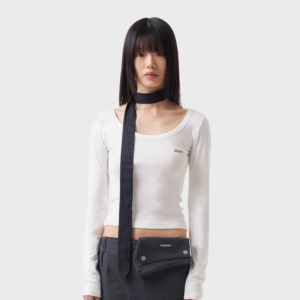 U-Neck Fitted Top (White)
