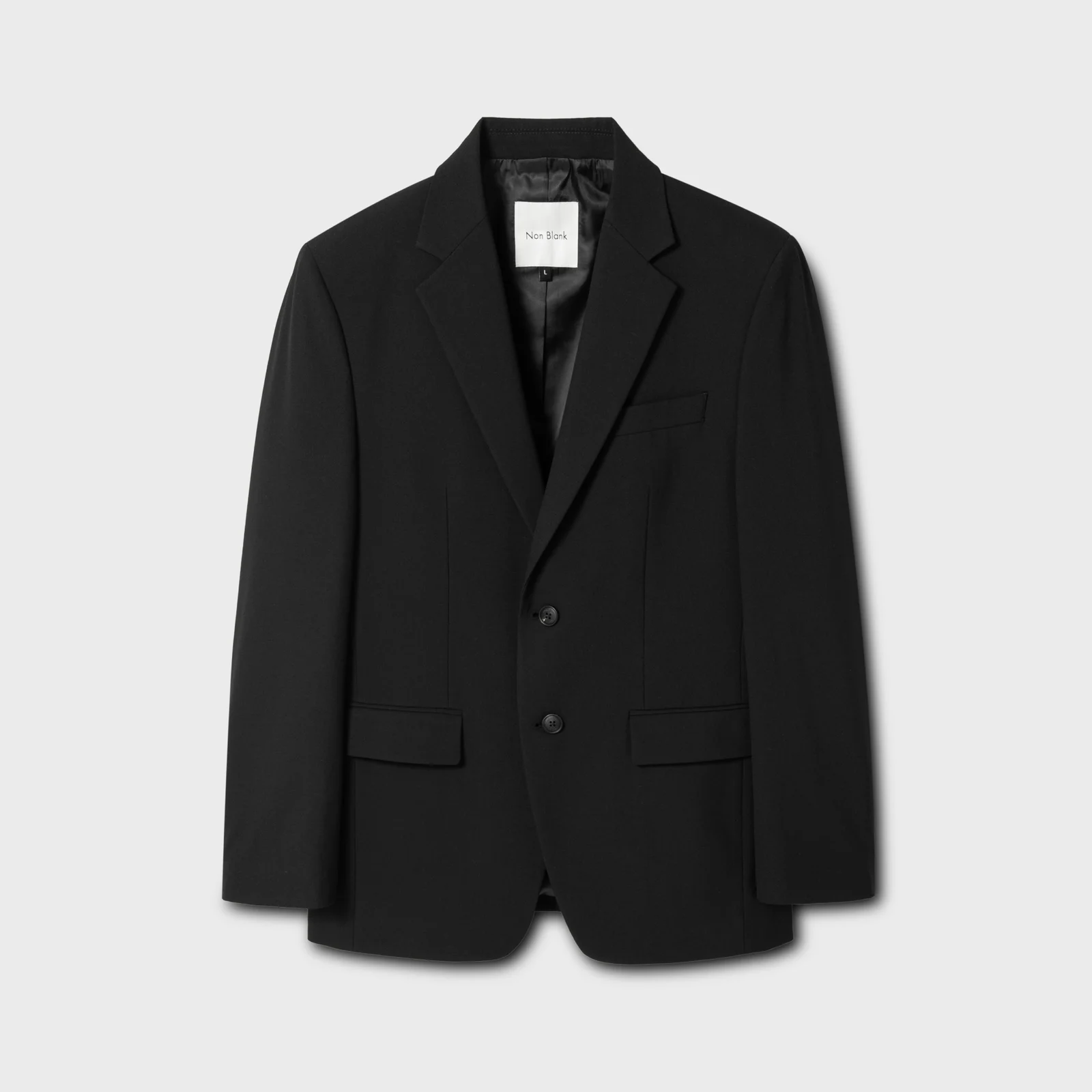 W11 半 寬鬆 剪裁 西裝外套_BLACK