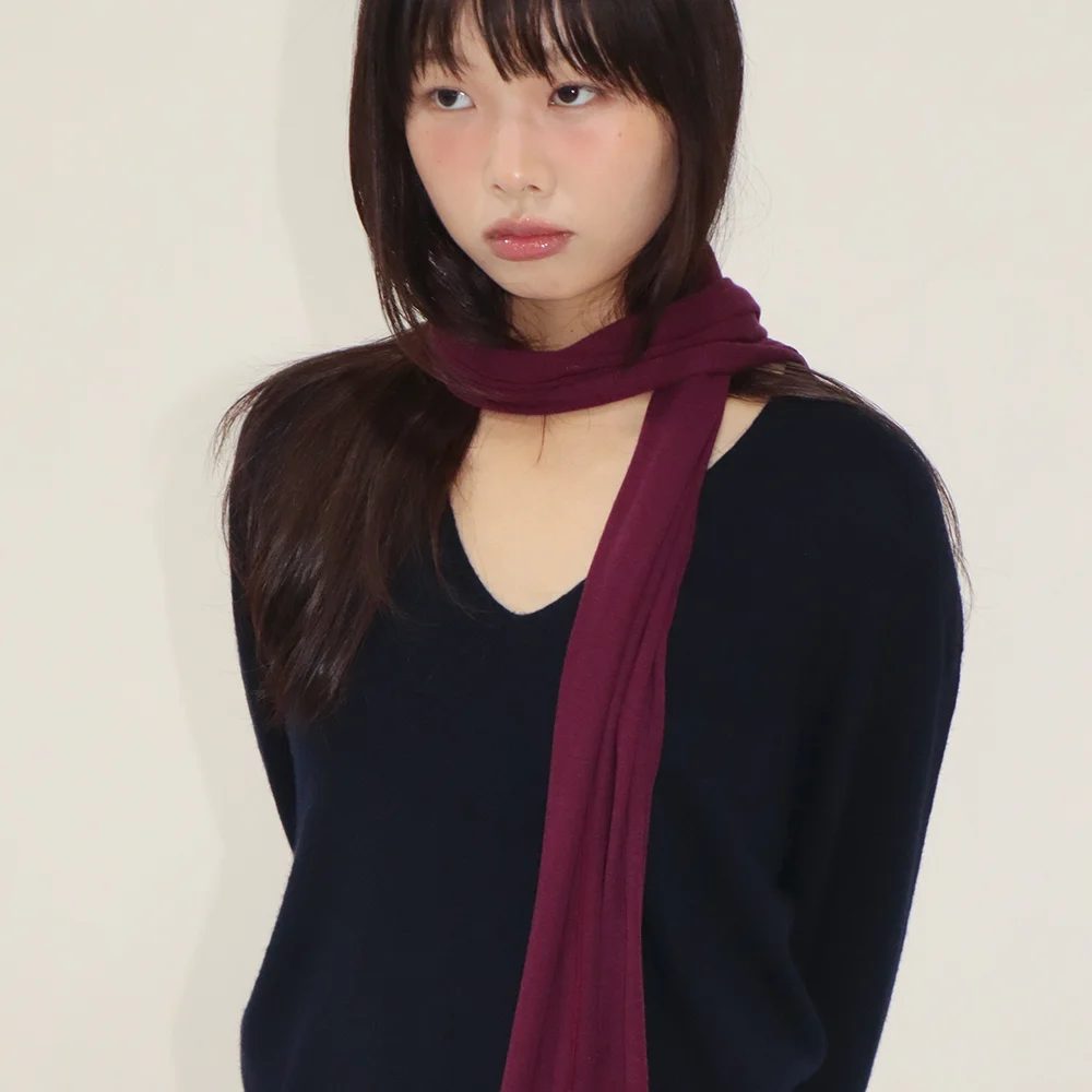 soft tencel long scarf - wine