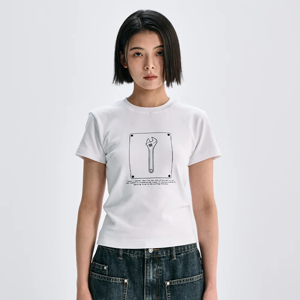 (女裝) 士巴拿羅紋短版T恤 - 3 COLOR