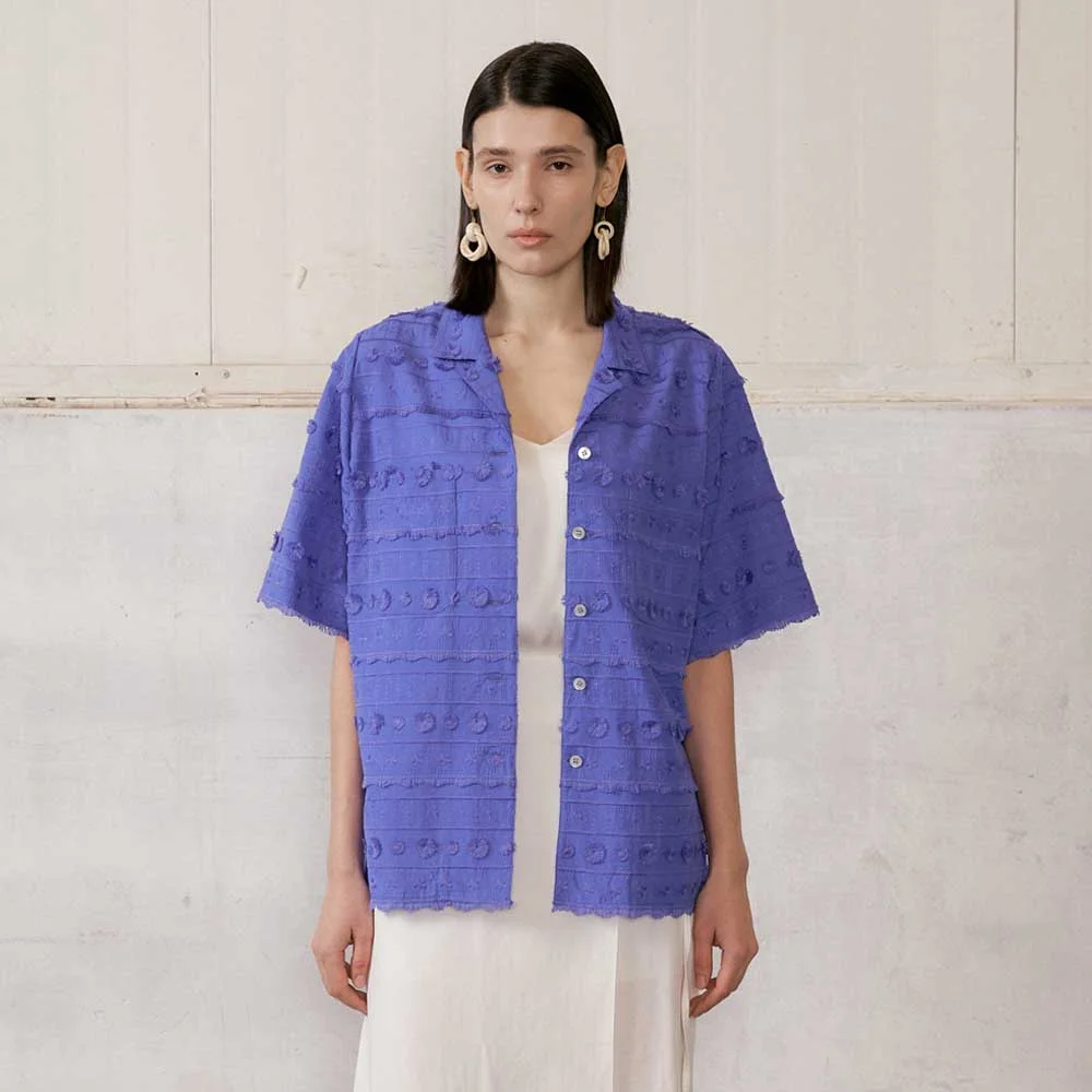 Kamill 刺繡 襯衫女裝 藍色