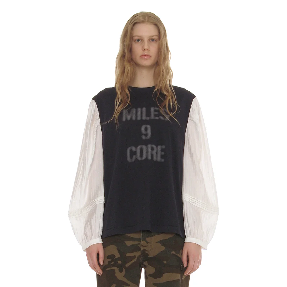 MILES 9 CORE BLOUSE LAYERED TOP_NAVY