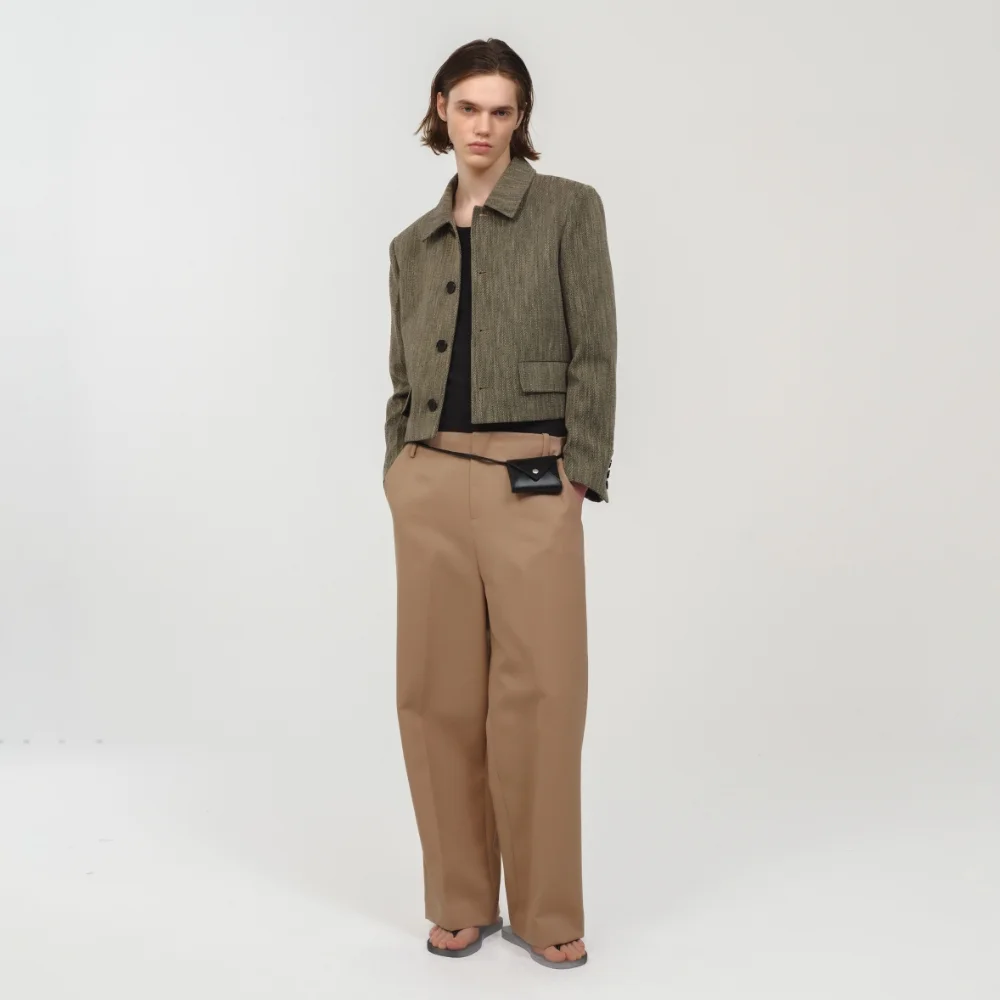 For men, Low Rise Wide Pants / Beige