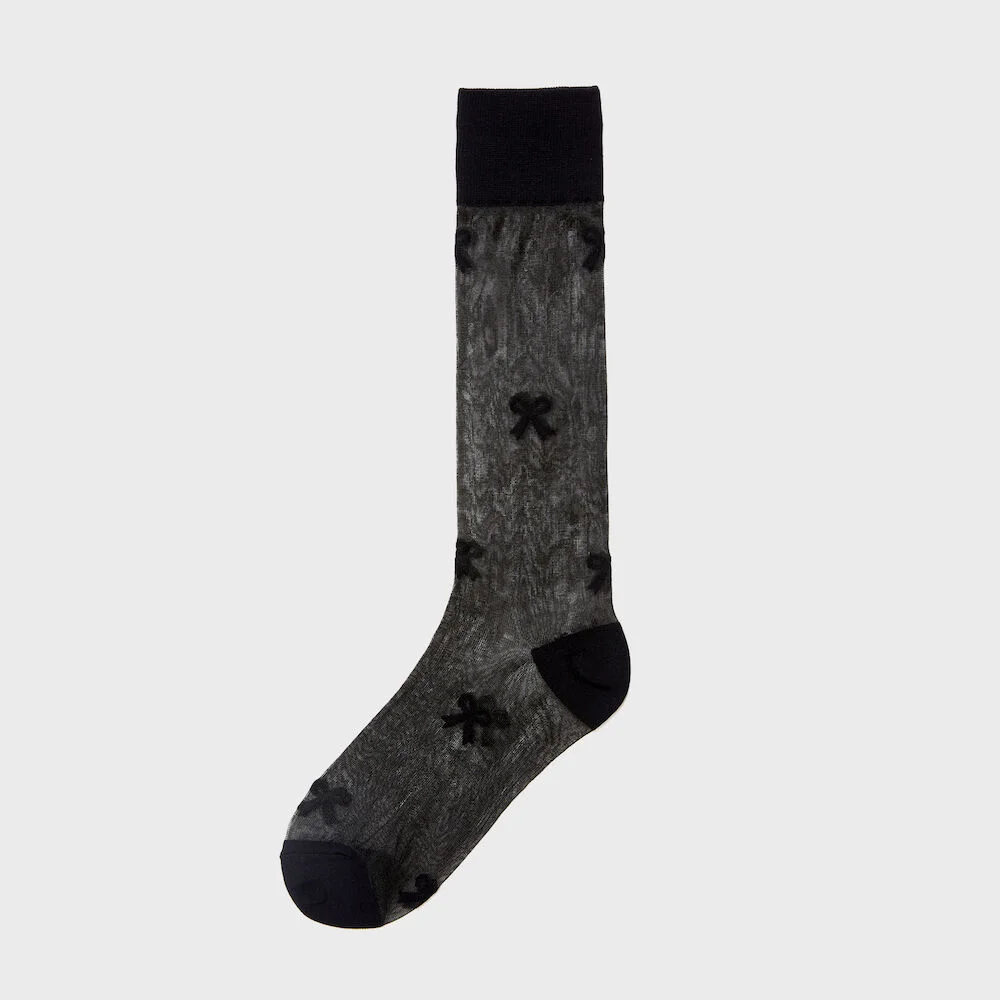 RIBBON GIRL pattern mid calf 30d black