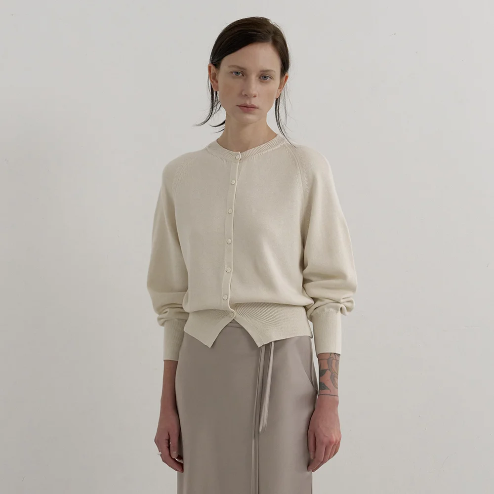 SILK CURVED ROUND CARDIGAN_CREAM_OE1C2MCD10CRM