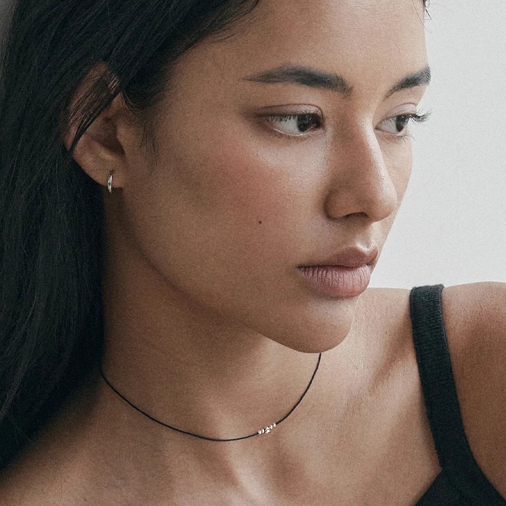 Chico Heart Silk Choker Necklace