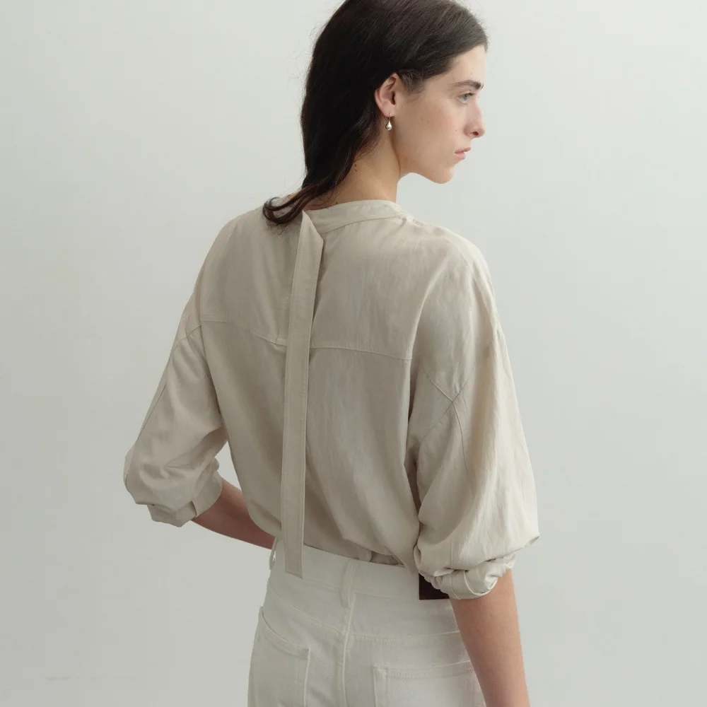 Alma Back Strap Blouse (Cream)