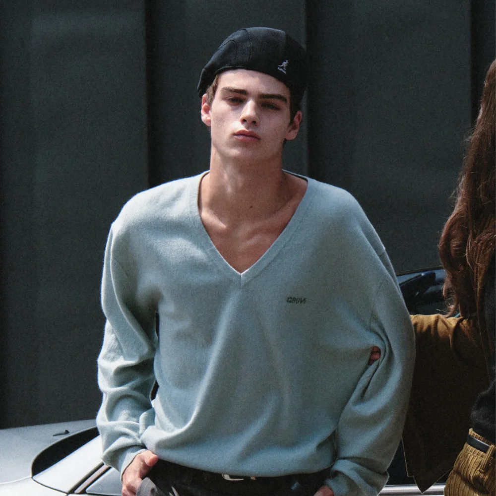 26FW MYLES OVER-FIT V-NECK KNIT (MINT)