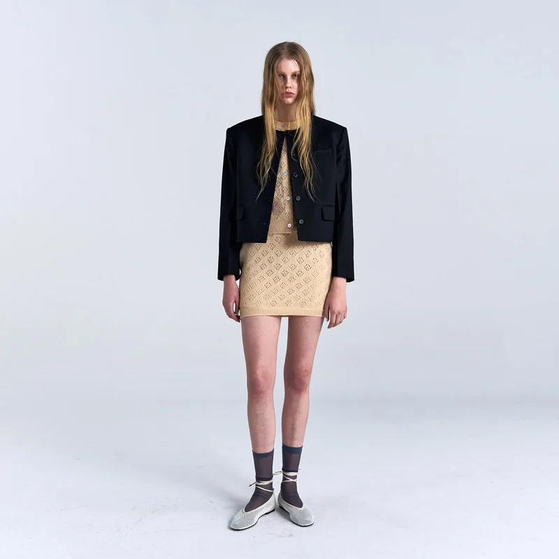 W SKASHI KNIT MINI SKIRT - IVORY