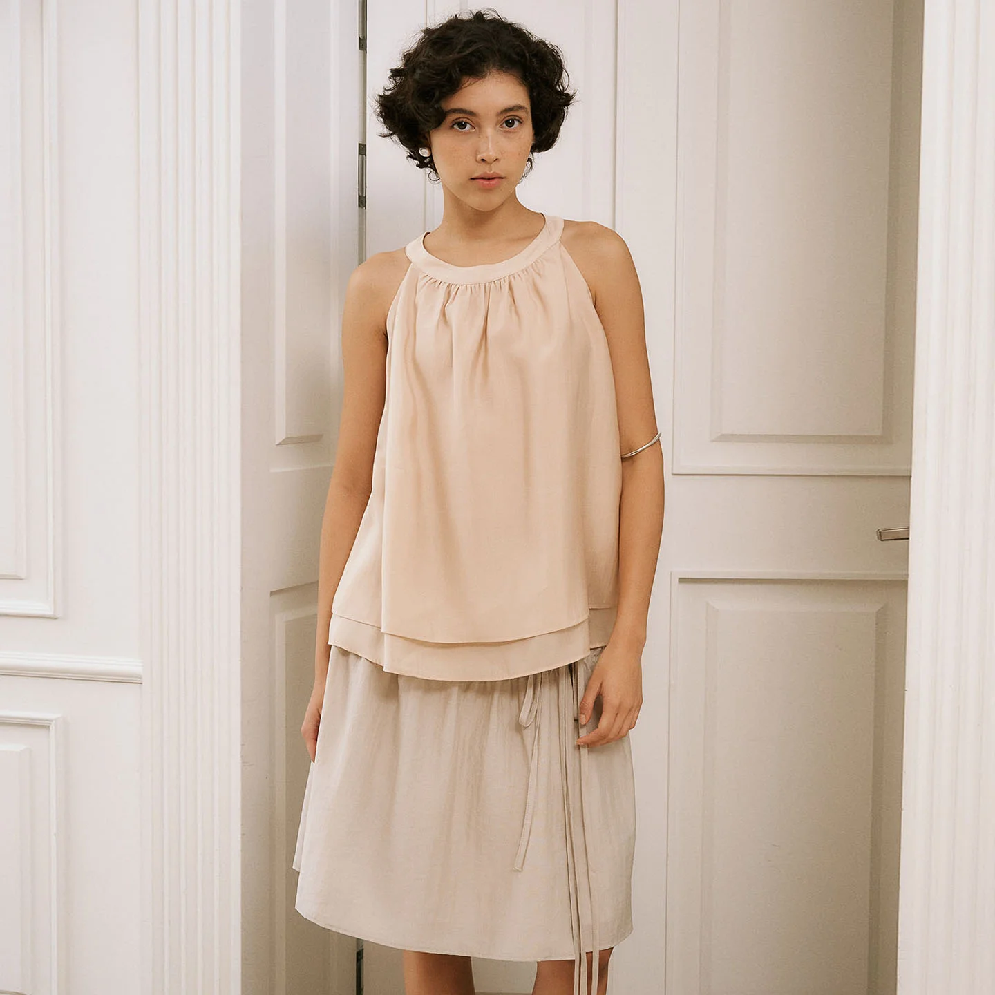 SHEER WRAP FRILL SKIRT