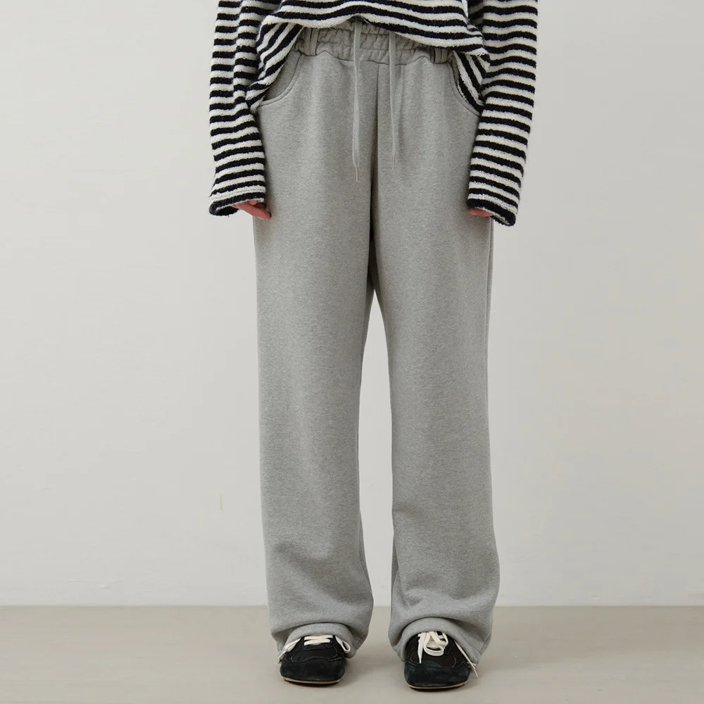 W/Belted String Sweat Pants_MELANGE GRAY(W25-PT28)