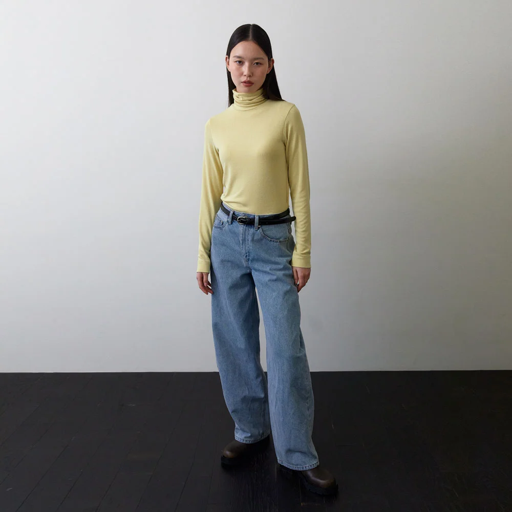 Round curved denim (Blue)