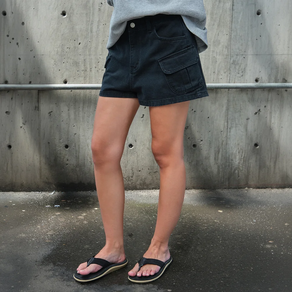 Bask FW Washed Cargo Shorts - Black