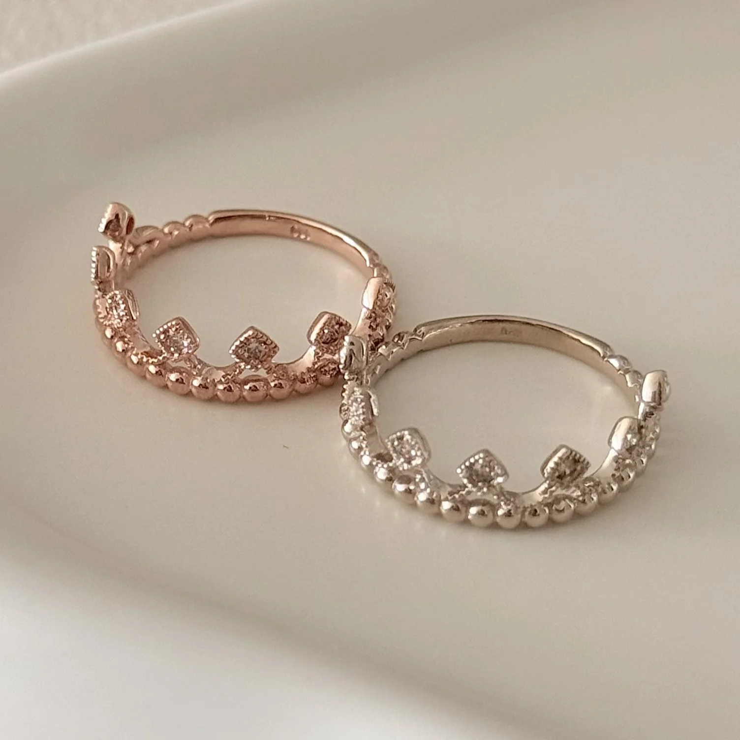 14k 18k Tiareu 皇冠 水鑽 戒指